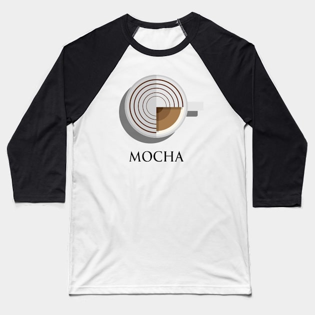 Hot mocha coffee cup top view in flat design style Baseball T-Shirt by FOGSJ